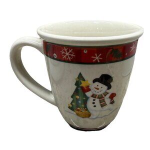 Longaberger Pottery Holiday Mug Bluster the Snowman Coca Bar Coffee Mug Gift